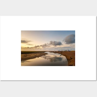 Evening Light over the River Glaven at Blakeney, Norfolk Posters and Art